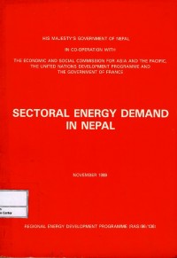 Sectoral energy demand in Nepal