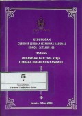 Keputusan Gubernur Lembaga Ketahanan Nasional no. 36 tahun 2001 tentang organisasi dan tata kerja Lembaga Ketahanan Nasional