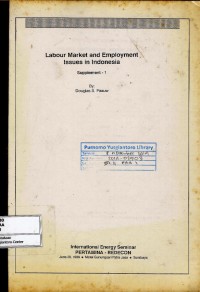 Labour market and employment issues in Indonesia supplement-1