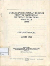 Survei penggunaan energi sektor komersial di Pulau Sumatra & Bali executive report