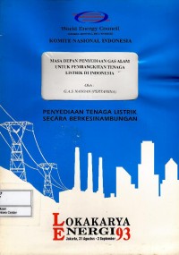 Masa depan penyediaan gas alam untuk pembangkitan tenaga listrik di Indonesia