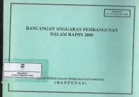 Rancangan anggaran pembangunan dalam RAPBN 2000