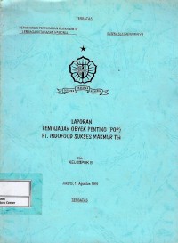 Laporan peninjauan obyek penting (POP) PT. Indofood Sukses Makmur Tbk.