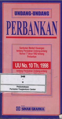 Undang-Undang Perbankan : UU no.10 th. 1998