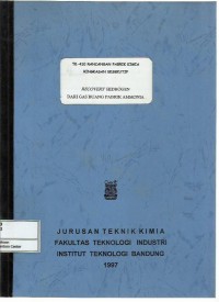 Recovery hidrogen dari gas buang pabrik amonia : TK-410 rancangan pabrik kimia (ringkasan eksekutif)