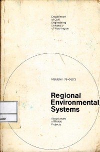 Regional environmental systems : assessment of RANN projects