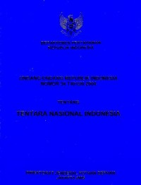 Undang-Undang Republik Indonesia nomor 34 tahun 2004 tentang Tentara Nasional Indonesia