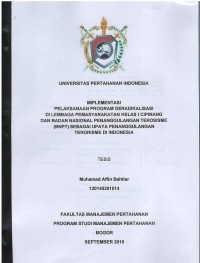 Implementasi pelaksanaan program deradikalisasi di lembaga permasyarakatan kelas 1 Cipinang dan Badan Nasional Penanggulangan Terorisme (BNPT) sebagai upaya penanggulangan terorisme di Indonesia