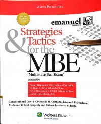 Strategies & tactics for the MBE (multistate exam bar)