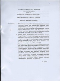 Undang-Undang Republik Indonesia nomor 1 tahun 2011 tentang perumahan dan kawasan permukiman