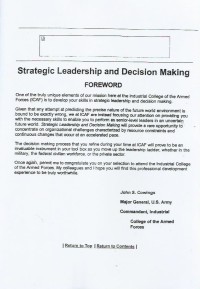 Strategic leadership and decision making