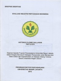 Image of Evaluasi industri pertahanan Indonesia : sinopsis disertasi