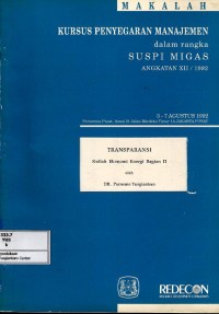 Transparansi kuliah ekonomi makro bagian II : kursus penyegaran manajemen dalam rangka suspi migas angkatan XII/1992