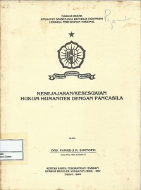 Kesejajaran/kesesuaian hukum humaniter dengan Pancasila