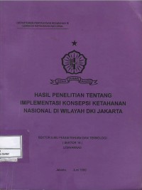 Hasil penelitian tentang implementasi konsepsi ketahanan nasional di wilayah DKI Jakarta