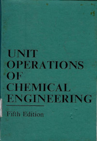 Unit operations of chemical engineering