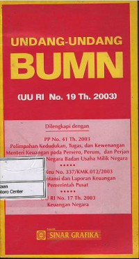Undang-Undang BUMN : (UU RI no. 19 th. 2003)