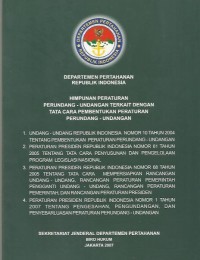 Himpunan peraturan perundang-undangan terkait dengan tata cara pembentukan peraturan perundang-undangan